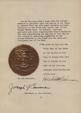 HERBERT H. LEHMAN - PROCLAMATION SIGNED 10/23/1934 WITH CO-SIGNERS