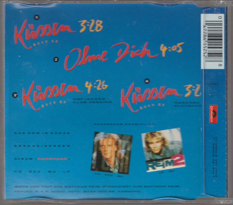 Matthias Reim - Küssen oder so (1993) [4 Track Maxi-CD] - Bild 3 von 3