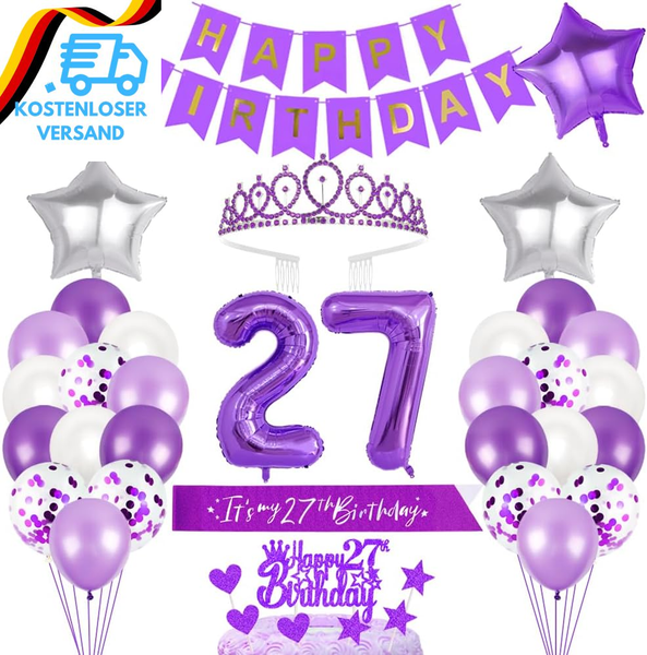 27. Geburtstagsdeko MäDchen Geburtstag Prinzessin Krone Geburtstag SchäRpe Happy-image