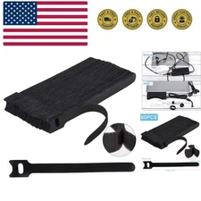60 PCS 6 Inches Reusable Cable Ties, Adjustable Cord Straps Wire Organizer Co...