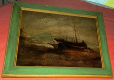 PAESAGGIO MARINO con barca con mare mosso