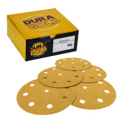 Dura-100 Grit - 5'' Sanding Discs - 9-Hole Hook and Loop for DA Sander - 50pk