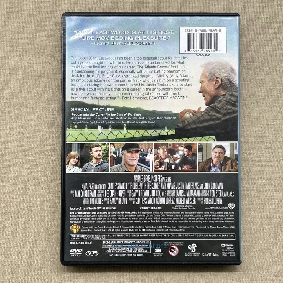 Trouble With The Curve (DVD 2012) Baseball Drama Clint Eastwood Chelcie Ross + - Image 2 of 4