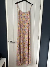 ASOS Design Strappy Multicoloured Long Maxi Dress, Size 12 New
