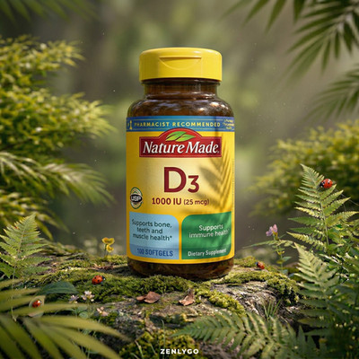Nature Made Vitamin D3 1000 IU (25 mcg), Vitamin D Supplement for Health Support