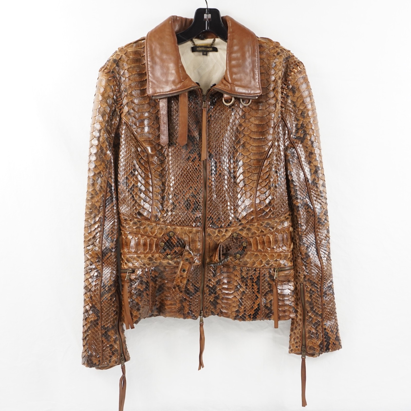 Roberto Cavalli Vintage Python Leather Fitted Jac… - image 1