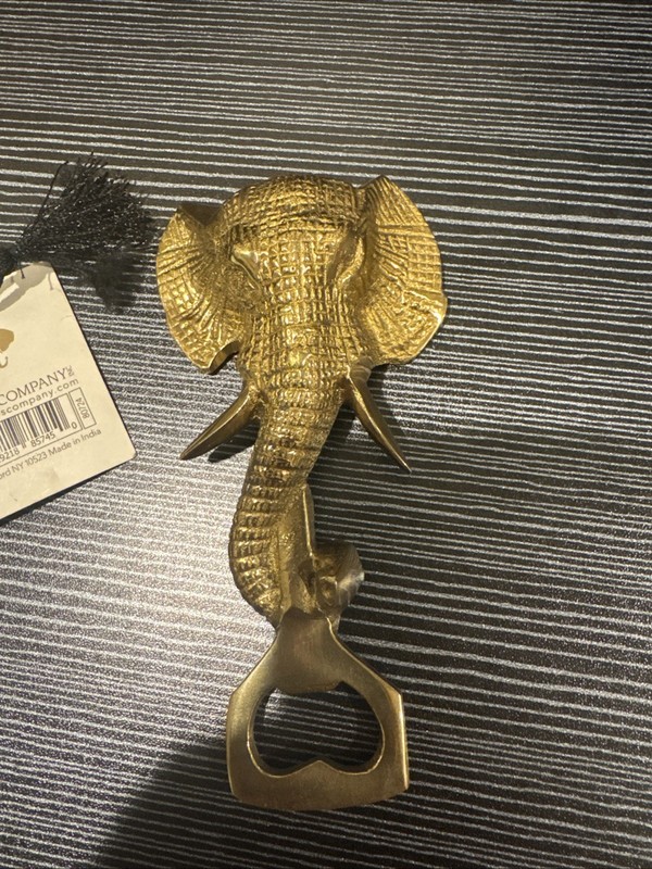 Vintage Brass Bottle Opener - Elephant