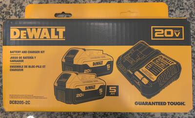#ad 2026 Date Genuine DeWalt DCB205 2C 20V MAX Li Ion 5Ah 2 Battery Starter Kit $119.95
