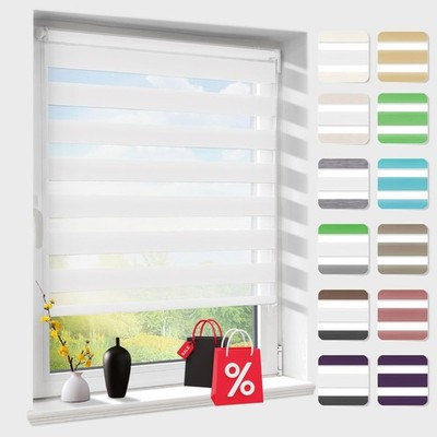 Doppelrollo Klemmfix ohne Bohren Fensterrollo Verdunkelnd Lichtdurchlässig Weiß