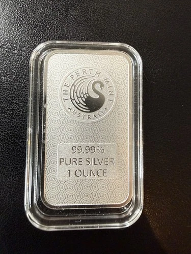 Perth Mint 1 OZ SILVER  2018 dragon .9999 Beautiful Bar! In Plastic Case BU