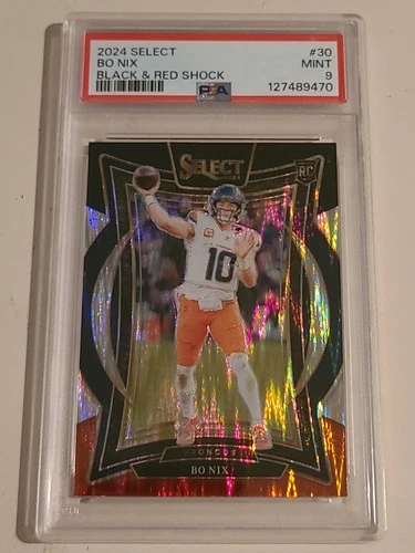 2024 PANINI SELECT BLACK & RED SHOCK #30 BO NIX ROOKIE RC PSA 9 MINT!!