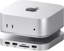 Hagibis Mac Mini M4 Hub  Stand with SSD Enclosure, 3 in 1 USB Type-C Silver