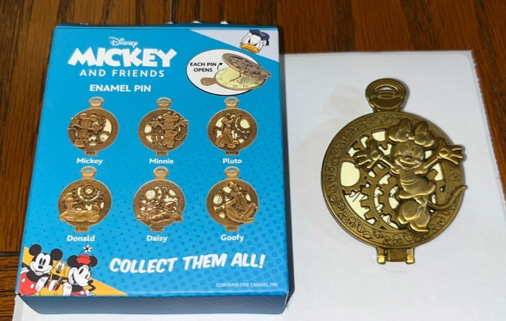 DISNEY'S MICKEY MOUSE AND FRIENDS BLIND BOX POCKET WATCH PIN - MINNIE MOUSE