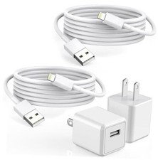 iPhone Charger,Pack USB Wall Charger Fast Charging USB Cable Charging 6FT 2