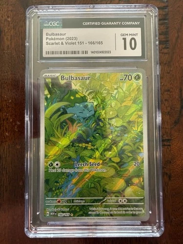 CGC 10 Gem Mint Bulbasaur 166/165 Sv: Scarlet & Violet 151 Holo English Pokemon