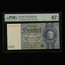1935 Germany Reichsbanknote 100 Reichsmark Pick#183a PMG 67 EPQ Superb Gem UNC