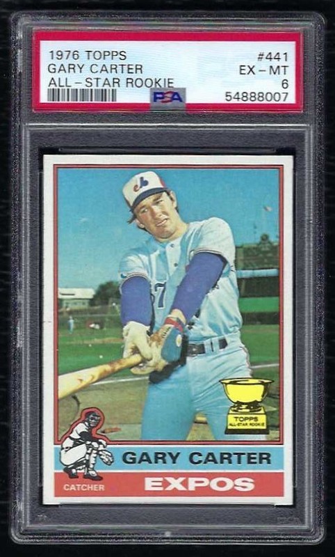 1976 Topps Gary Carter Vintage Baseball 2nd Card #441 Montreal Expos PSA 6 EX-MT