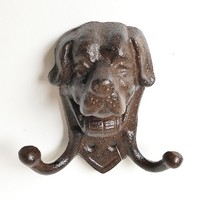 Garderobenhaken Haken Kleiderhaken Wandhaken Hund Gusseisen Doppelhaken