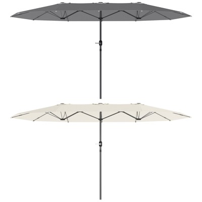 Outsunny Doppelsonnenschirm 436 x 260 cm UV Schutz Stahl Sonnenschirm
