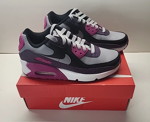 Kid's Nike Air Max 90 (GS) Size 3Y in Cement Grey and Black (HF6358003)