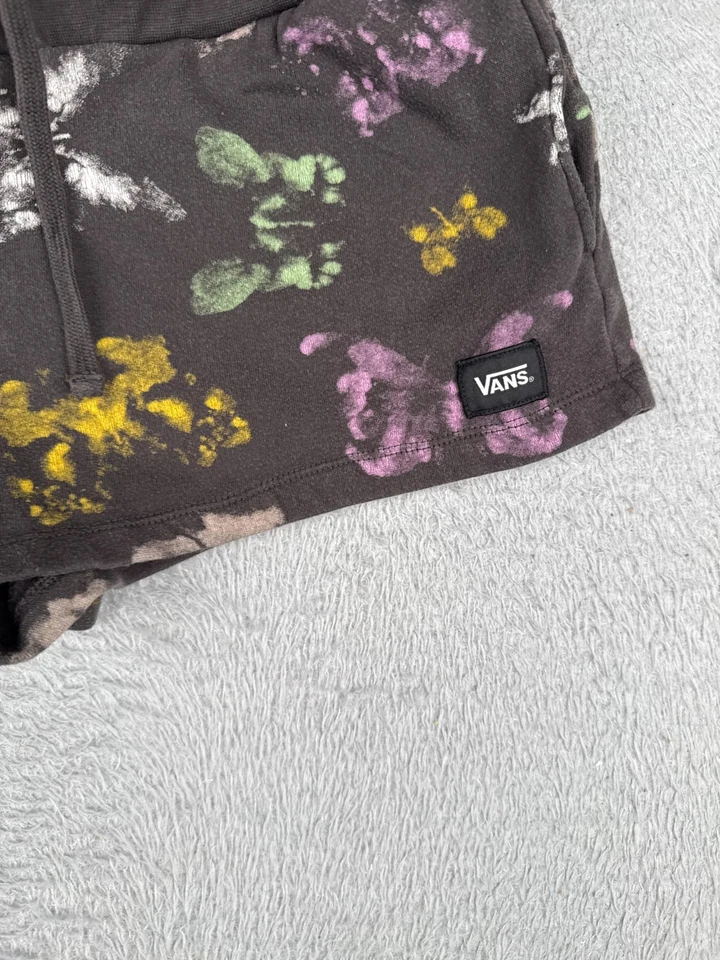 Pantalones Cortos VANS Mujer Medianos Negro Rosa Patrón Mariposa Jersey Tela Algodón 2" Foto 2 de 4
