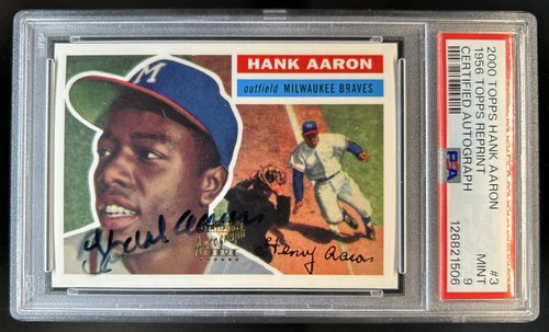 2000 Topps Hank Aaron Auto Autograph #3 PSA 9
