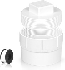 3 Inch PVC Sewer Cleanout Adapter with Plug DWV Flush Cap for Drainage Systems