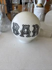 Vintage 6" Round Mid Century Milk Glass "Bar" Lamp Globe Shade 3-1/4" Fitter