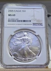 2005-P $1 American Eagle 1 oz Silver NGC MS69 Coin