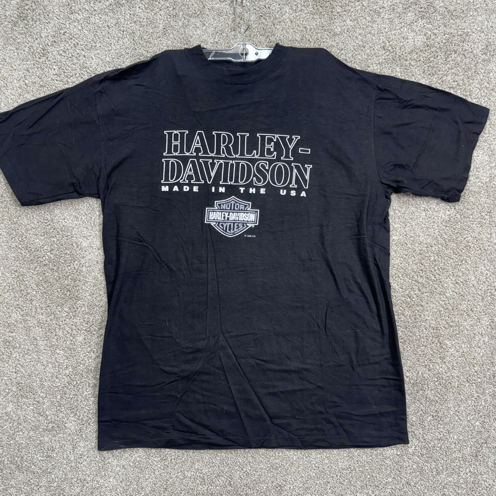 Harley-Davidson Graphic T-Shirt Mens L Black Vintage 1996 Made In The USA Logo
