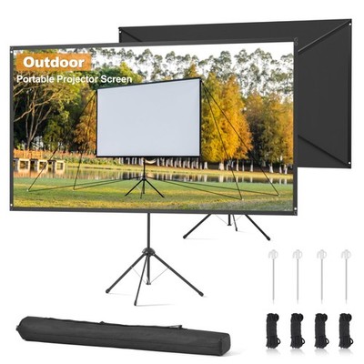 Outdoor Projector Screen 120 Inch, 16:9, High Gain, Projector Screen with Sta...