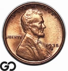 1935-S Lincoln Cent Wheat Penny, Red, Gem BU++ RD