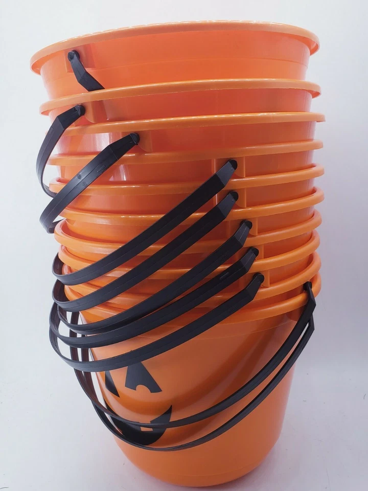 Cubo de plástico para golosinas de calabaza Amscan lote de 10 cubos favores de fiesta de Halloween Foto 2 de 4