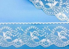Trimplace White 3-1/2" Flat Lace Edge - 12 Yards