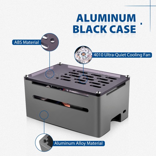 Low-Profile Ice Tower Cooling Fan Metal Case RGB LED Light for Raspberry Pi 4 B - Picture 10 of 17