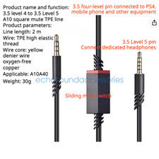 Audio Cable for Logitech Astro A10 A30 A40 A50 Headphone Link Cable