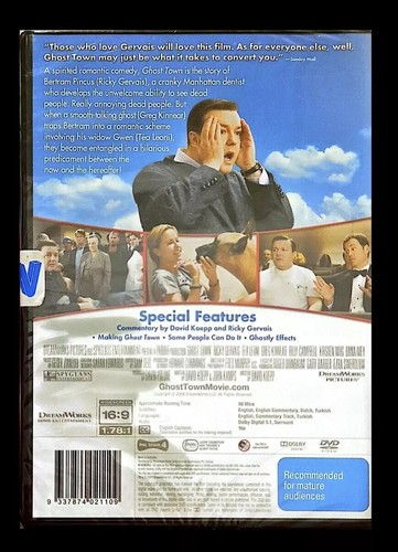 PUBLICACIÓN GRATUITA 🇦🇺 Nuevo y Sellado GHOST TOWN Región 4 DVD Greg Kinnear Ricky Gervais - Imagen 2 de 2