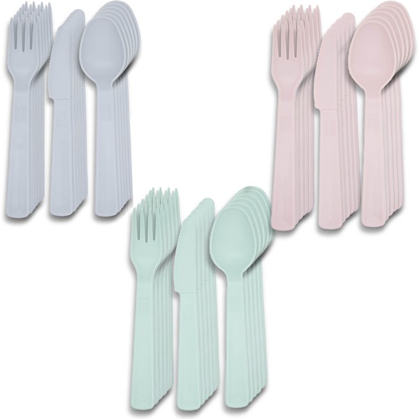 Besteck Mehrweg Party Camping Gabel Messer LöFfel Kunststoff Plastik Set-image