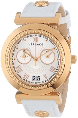 Versace Women's VA9030013 Vanity White Leather Chronograph Date Watch  