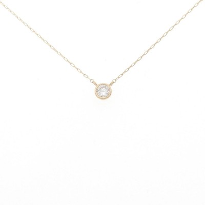 Authentic K18YG Solitaire Diamond Necklace 0.10CT  #270-003-975-2250