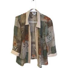 R&M Richards Jacket Womens 10P Petite Open Fr...
