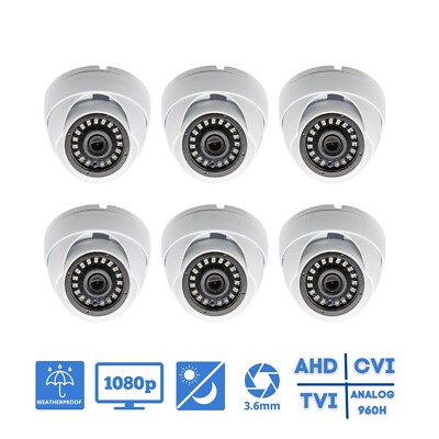Evertech 6pcs Wide Angle Indoor Outdoor Dome Camera for CCTV Security Systems