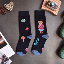 Miss Cat Women's Crew Socks Black Pet Novelty Meow Fashion 1 Pair