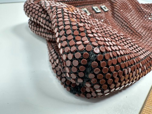 VTG Brown Reflective Lucite Tiles Disco Purse Handbag Glam Textured Clutch Purse - Picture 3 of 13