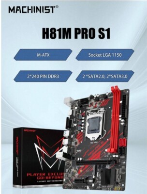 LGA 1150 H81 Motherboard 2*DDR3 HDMI VGA for Intel i3 i5 i7 Xeon E5 V3 V4 M.2