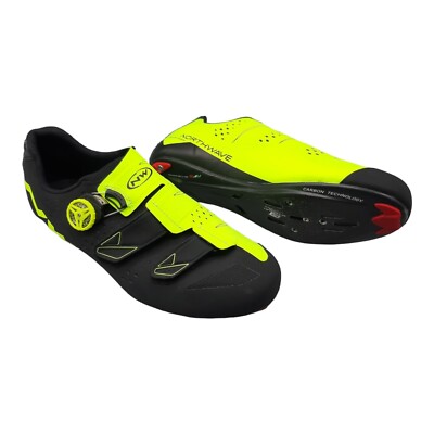 Chaussures Vélo Northwave Phantom Carbon - Taille 42, Noir/jaune Fluo