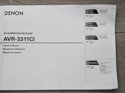 DENON AV Surround Receiver AVR-3311Cl Owner's Manual