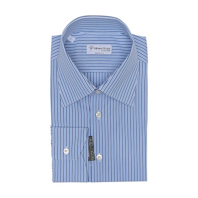 690$ Luxus Gerlin Hemd Gestreift Blau Alumo Baumwolle 2A Zilli