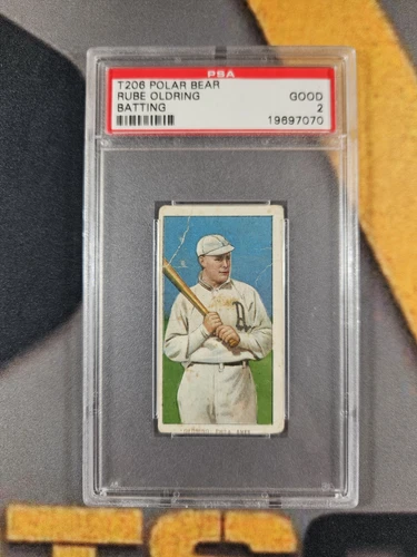 1909-11 T206 Polar Bear Rube Oldring PSA 2