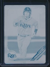 WANDER FRANCO 1st 2019 Bowman Paper Prospects CYAN PRINTING PLATE #1/1 Rookie RC
